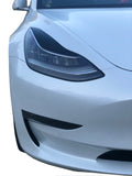 Tesla Model 3 Headlight Black Gloss Smoked Vinyl Film Covers Eyebrow / Eyelids Overlay Pair