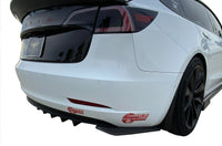 Tesla Model 3 Carbon Fiber Rear Splitter Fins & Diffuser (3 PCs)